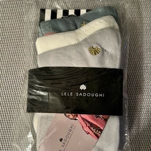 LELE SADOUGHI  NWT AUTHENTIC CLOUD SET OF 3 COUNTRY CLUB ANKLE SOCKS